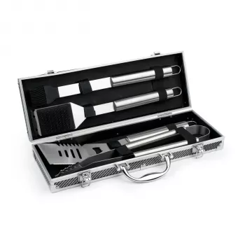 Ensemble de 4 outils de barbecue Leopold Vienna dans une mallette en aluminium LV311000