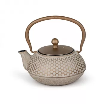 Théière en fonte Bredemeijer Jiangxi 0,7 L beige avec filtre à thé en acier inoxydable 153203