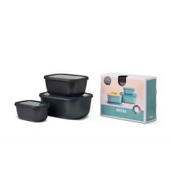 Ensemble de boîtes multi-usages Mepal Cirqula 3 pièces, Nordic Black