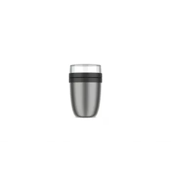 Boîte repas isotherme Mepal Ellipse en acier inoxydable Nordic Black 500+200 ml