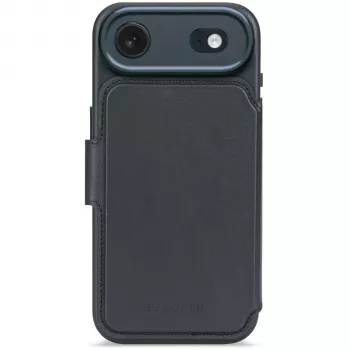 Portefeuille amovible en cuir Decoded pour iPhone 17 Air - Navy Shadow