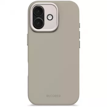 Coque arrière en silicone AntiMicrobial Decoded pour iPhone 17 compatible MagSafe Soft Taupe