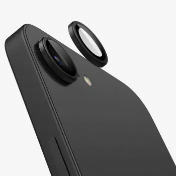 Protecteur d'objectif Spigen Optik Pro Glas.tR EZ Fit lot de 2 pour iPhone 16E/17E noir