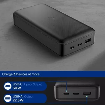 Spigen EA3020 batterie externe 20000 mAh 30W noire