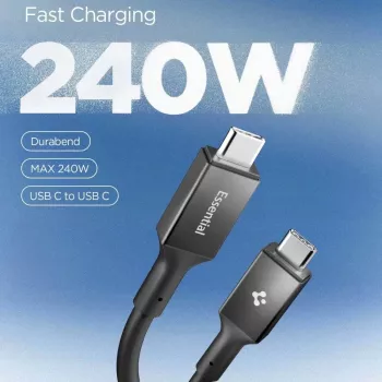 SPIGEN EB24012CC câble Essential USB-C vers USB-C 240W 120 cm noir