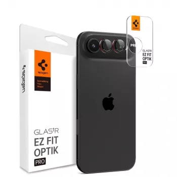 Protection d'objectif Spigen Optik Pro L-Series Glas.tR EZ Fit lot de 2 pour iPhone Air, noir/rouge, AGL09864