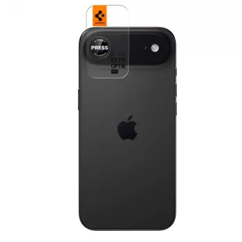 Protection d'objectif Spigen Optik Pro L-Series Glas.tR EZ Fit lot de 2 pour iPhone Air, noir/rouge, AGL09864