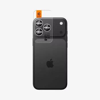 Protecteur d'objectif Spigen Optik Pro Glas.tR EZ Fit lot de 2 pour iPhone 14 Pro / Max, 15 Pro / Max, 16 Pro / Max, 17 Pro / Max - argent