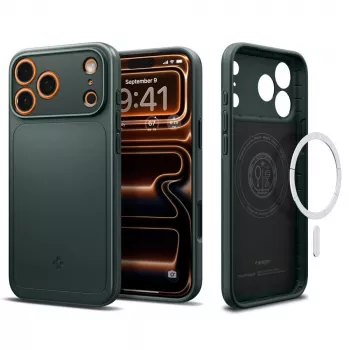 Coque Spigen Thin Fit Mag MagSafe pour iPhone 17 Pro, Abyss Green