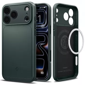 Coque Spigen Thin Fit Mag MagSafe pour iPhone 17 Pro, Abyss Green