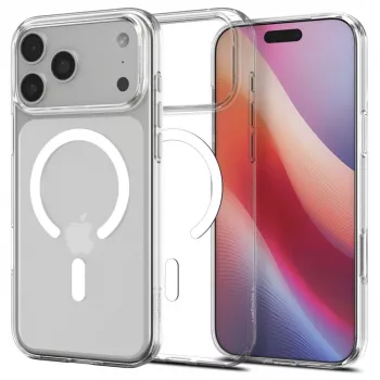Coque Spigen Liquid Crystal Mag MagSafe pour iPhone 17 Pro Max transparent/blanc