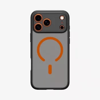 Coque Spigen Ultra Hybrid Mag MagSafe pour iPhone 17 Pro Frost Black/Orange