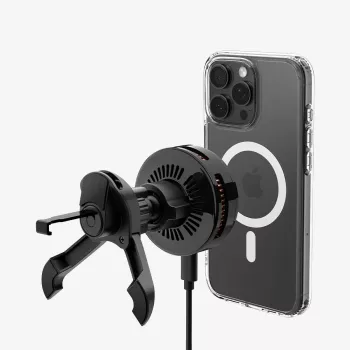 Chargeur sans fil SPIGEN EV25MFAQ Essential Peltier Magnetic MagSafe pour grille d'aération 25W Qi2.2 noir