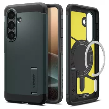 Coque Spigen Tough Armor Mag MagSafe pour Galaxy S26 Abyss Green