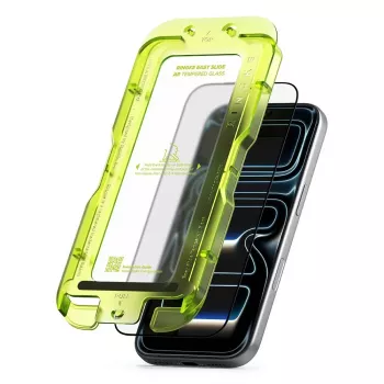 Protection d'écran antireflet en verre trempé Ringke Easy Slide pour iPhone 17 Pro Max, Noire