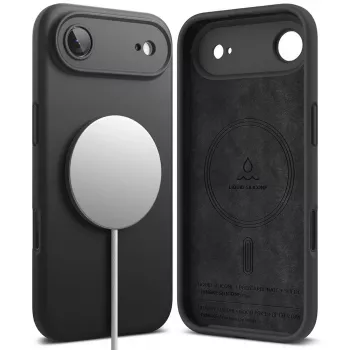 Coque Ringke en silicone magnétique MagSafe pour Apple iPhone 17 Air - Noire