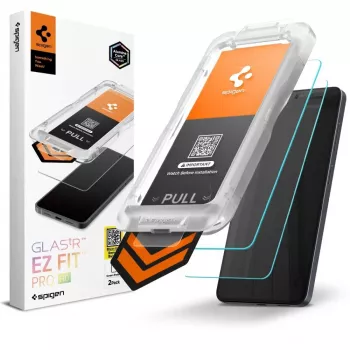 Spigen Glas.TR EZ Fit Pro AC HD Protection d'écran en verre trempé pour Samsung Galaxy S26 (2-pack, transparent)