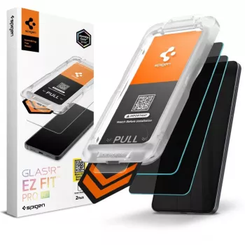 Spigen Glas.TR EZ Fit Pro AC HD Protection d'écran en verre trempé pour Samsung Galaxy S26, 2-pack, noir