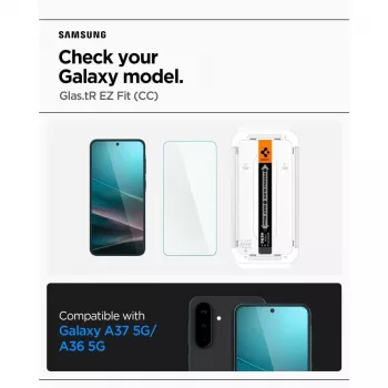 Spigen Glas.tR EZ Fit HD Protection d'écran en verre trempé pour Samsung Galaxy A36 / A37 5G, transparent, 2-pack