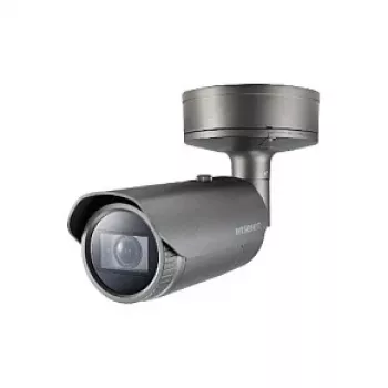 Hanwha Techwin XNO-9082R Caméra de sécurité IP bullet 8MP 4K avec objectif varifocal motorisé, IR 50m, IP66, IK10, PoE