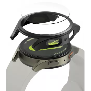Coque Ringke Slim et verre trempé Galaxy Watch 7 (44 mm) titane noir