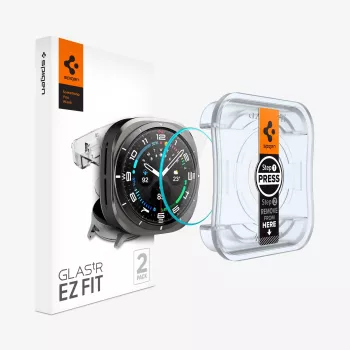 Protection d'écran en verre trempé Spigen Glas.tR EZ Fit pour Samsung Galaxy Watch Ultra (47 mm) - lot de 2 - transparente
