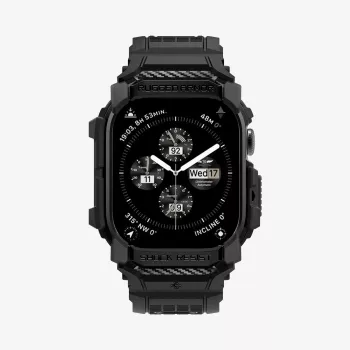 SPIGEN Rugged Armor Pro Apple Watch 10/11 (42 mm) noir mat coque avec bracelet intégré