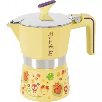 Cafetière italienne Pedrini 3TZ Frida Kahlo, jaune (02CF161)