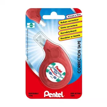 Ruban correcteur Pentel XZTN14BW 4,2 mm ruban blanc distributeur bleu/vert translucide rechargeable