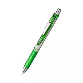 Pentel EnerGel Xm Stylo gel rétractable - vert - 0,35 mm - accents argentés
