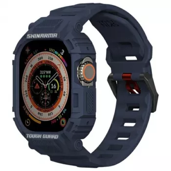 SKINARMA Mecha coque avec bracelet 2 en 1 pour Apple Watch Ultra 49 mm bleu marine