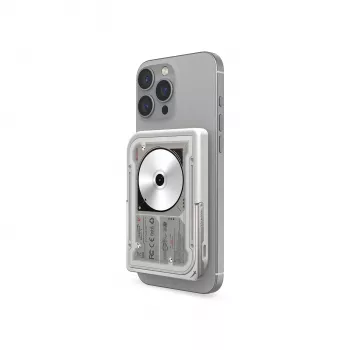 Batterie externe Skinarma Nexus Nova Magnetic avec béquille, 5000 mAh, 20 W PD USB-C MagSafe, gris clair