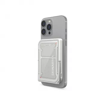 Batterie externe Skinarma Nexus Mecha Magnetic avec béquille, 5000 mAh, 20 W PD USB-C MagSafe, gris clair