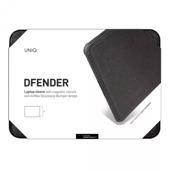 UNIQ Dfender housse pour ordinateur portable 16 pouces noir charbon