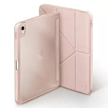 UNIQ Moven étui folio antimicrobien pour iPad Air 10,9 pouces (2020/2022) et iPad Air 11 pouces (M2 2024) - rose poudré