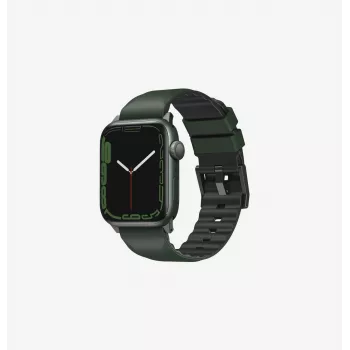 Bracelet UNIQ Linus pour Apple Watch Airosoft silicone vert mousse 42/44/45/49 mm Series 1-9/SE/Ultra
