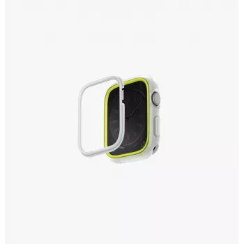 Coque UNIQ Moduo pour Apple Watch Series 4/5/6/7/8/9/SE/SE2/SE3 44/45 mm citron vert-blanc