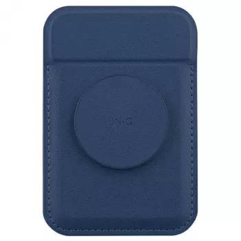 Support-portefeuille magnétique UNIQ Flixa pour MagSafe iPhone série 12-15, bleu marine