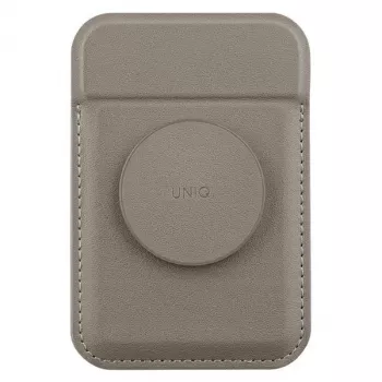 Porte-cartes magnétique UNIQ Flixa avec béquille, Flint Grey, MagSafe
