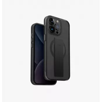 Coque de chargement UNIQ Heldro Mag pour iPhone 15 Pro Max 6,7 pouces MagClick Charging noir/Vapour Smoke