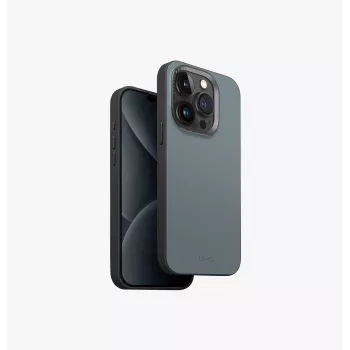 Coque de charge MagClick UNIQ Lyden DS pour iPhone 15 Pro 6,1 pouces bleu délavé-noir