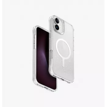Coque de charge MagClick UNIQ LifePro Xtreme pour iPhone 16 Plus 6,7 pouces transparent tinsel lucent
