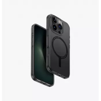 Coque UNIQ Clario pour iPhone 16 Pro 6,3 pouces charge Magclick Smoke