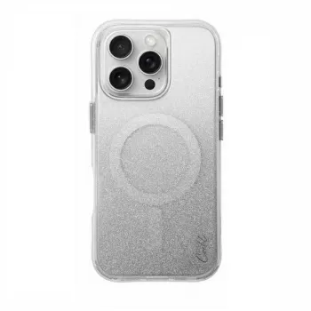 Coque UNIQ Coehl Lumino charge magnétique pour iPhone 16 Pro 6,3 pouces argent scintillant