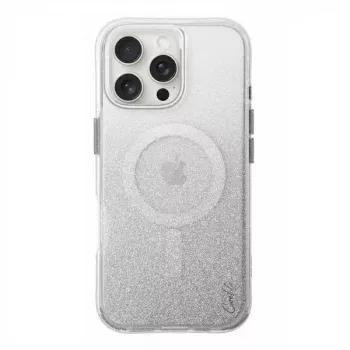 Coque UNIQ Coehl Lumino charge magnétique pour iPhone 16 Pro Max 6,9 pouces argent scintillant