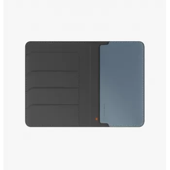 Porte-passeport UNIQ Belmont avec Apple Find My et blocage RFID, gris-bleu