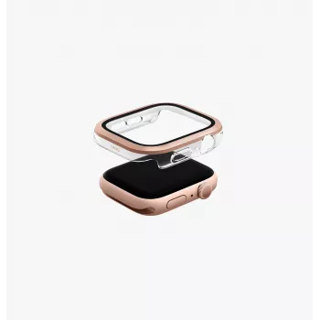 Coque de protection avec protecteur d'écran UNIQ Voute pour Apple Watch Series 10/11 46 mm, verre trempé, or rose