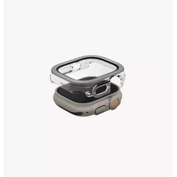 Coque UNIQ Voute pour Apple Watch Ultra 49 mm avec protection d'écran en verre trempé argent