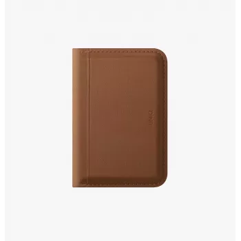 Portefeuille magnétique UNIQ Lyden DS avec protection RFID et support de téléphone - caramel