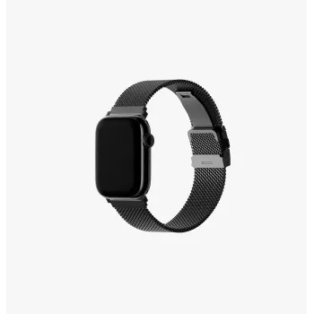 Bracelet Milanese Loop en acier inoxydable UNIQ Dante Pro pour Apple Watch 40/41/42 mm - noir graphite